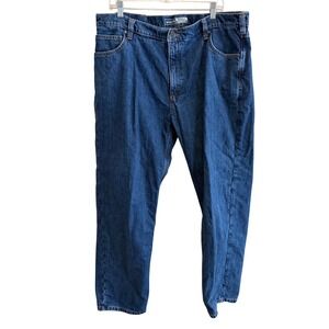 Carhartt Relaxed Fit Flannel Lined Jeans Men 42x32 Blue Denim Workwear